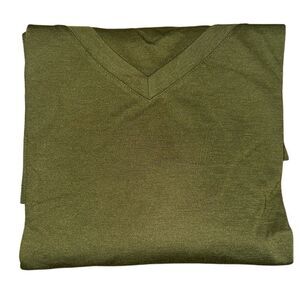 Susan Graver Womens 3X Ponte Knit V Neck 3/4 Sleeve Tunic Top Sage Green NWT